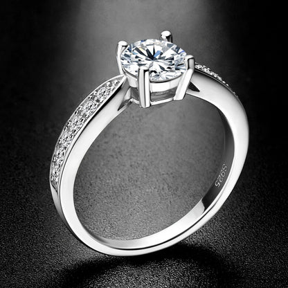 Round Moissanite Engagement Ring 1ct D Color | 925 Silver | Diamonds Grace