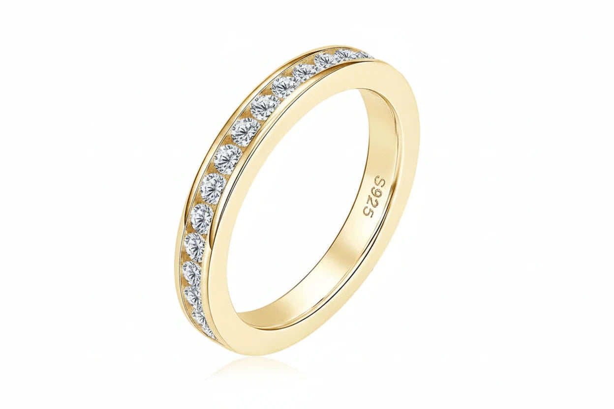 Moissanite Eternity Wedding Band | 925 Sterling Silver | Diamonds Grace