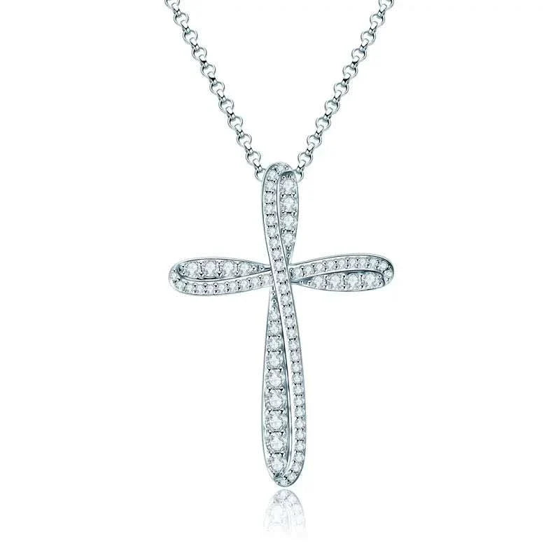 Moissanite Cross Pendant Necklace