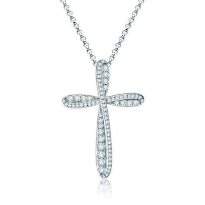 Moissanite Cross Pendant Necklace