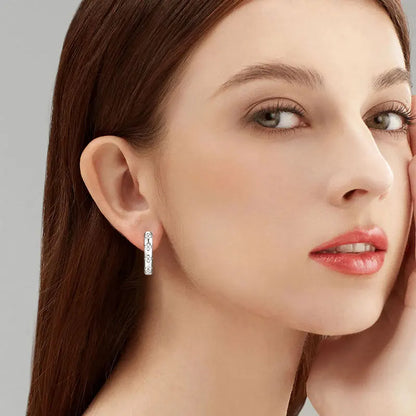 Moissanite Clover Hoop Earrings | D Color VVS1 | 925 Silver | Diamonds Grace