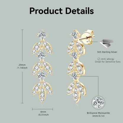 Moissanite Chandelier Drop Earrings | GRA Certified 925 Silver | Diamonds Grace
