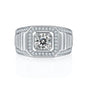 1CT Round Moissanite Men's Wedding Ring | VVS 925 Sterling Silver | Diamonds Grace