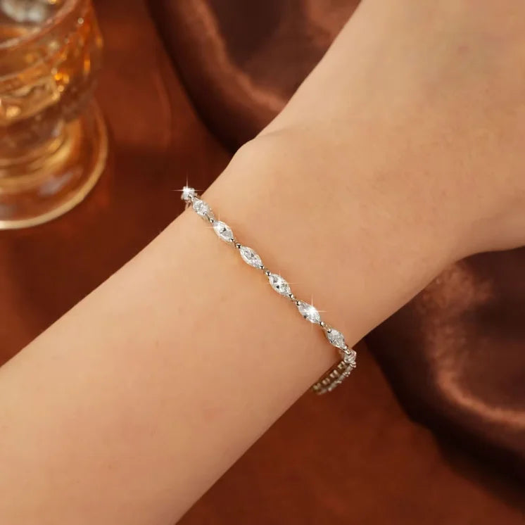 Marquise Cut Moissanite Tennis Bracelet 0.3ct | 14K Gold Filled | Diamonds Grace