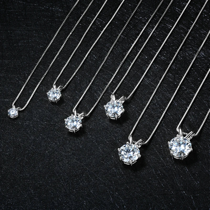 925 Sterling Silver Moissanite Pendant Necklace for Women | Engagement Gift | Diamonds Grace