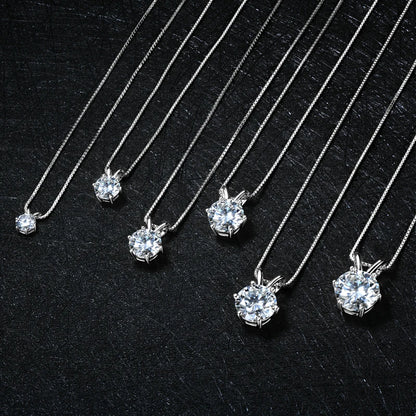 925 Sterling Silver Moissanite Pendant Necklace for Women | Engagement Gift | Diamonds Grace