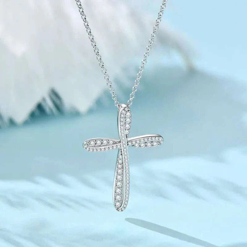 Moissanite Cross Pendant Necklace