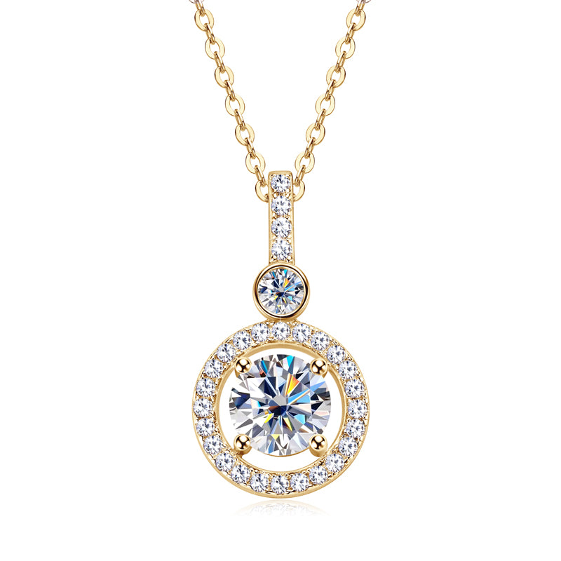 925 Sterling Silver Moissanite Pendant Necklace | Diamonds Grace