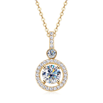 925 Sterling Silver Moissanite Pendant Necklace | Diamonds Grace