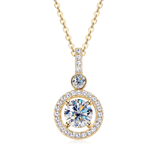 925 Sterling Silver Moissanite Pendant Necklace | Diamonds Grace
