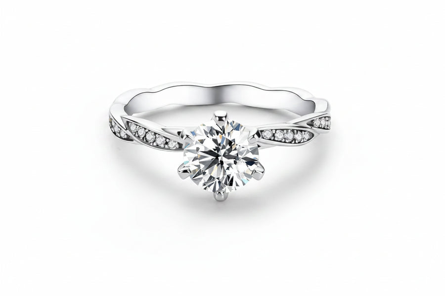 1 Carat Moissanite Engagement Ring · 925 Silver