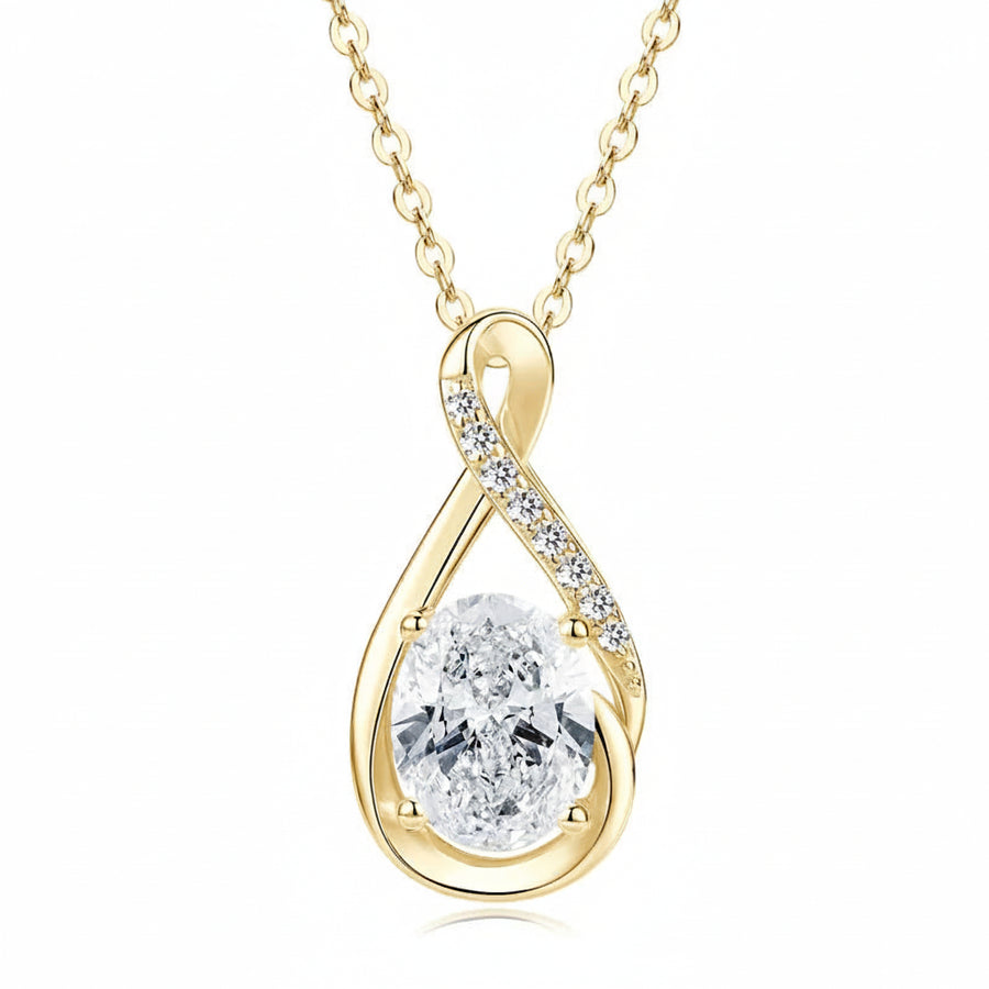 2.0CT Oval Moissanite Pendant Necklace · 925 Sterling Silver