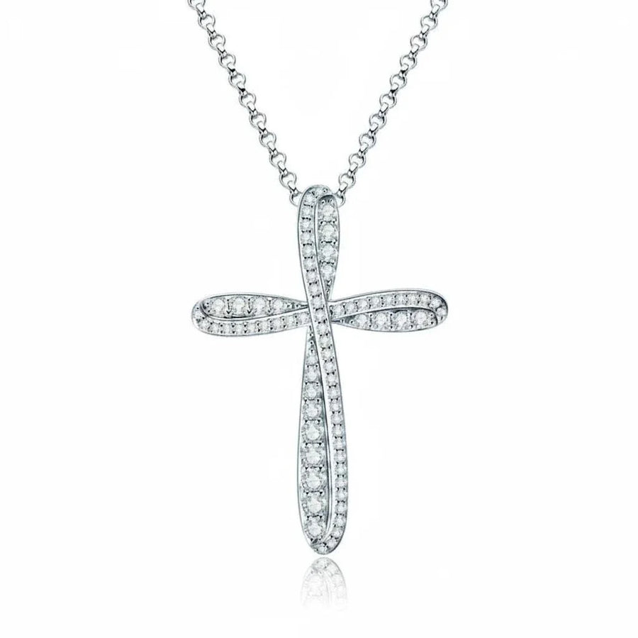 Moissanite Cross Pendant Necklace
