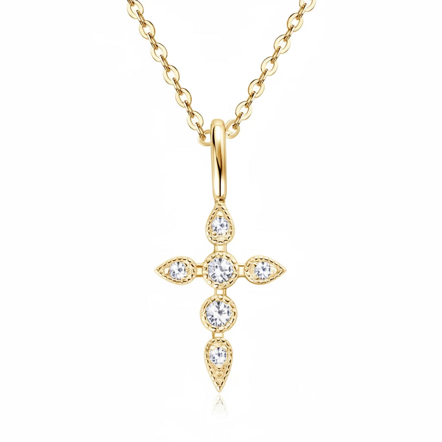 Moissanite Cross Pendant Necklace · D Color · S925 Sterling Silver