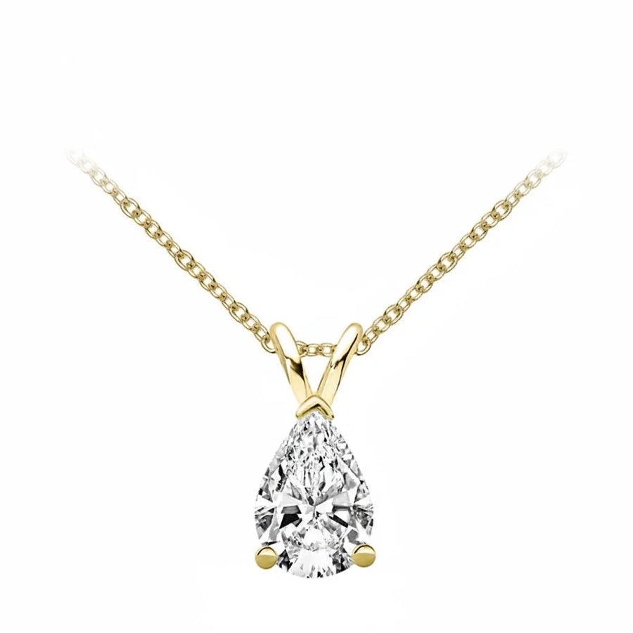 Pear Cut Moissanite Teardrop Pendant Necklace 1.5ct VVS · 925 Silver